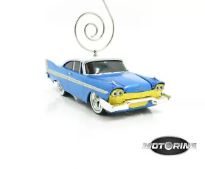 1958 '58 Plymouth Fury blau weiß Auto selten Weihnachtsbaumornament Druckguss - Bild 1 von 5