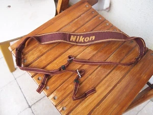 Vintage NIKON Japan Camera Strap Maroon Gold - Picture 1 of 2