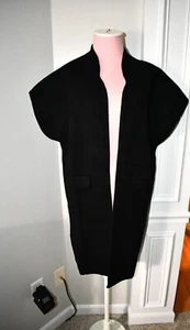 Sasso +Smyth Long Vest in Black Size: One Size #TO419-35 NWT - Picture 1 of 3