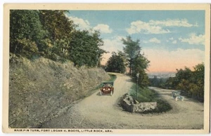 AUTO AT HAIR PIN TURN FORT LOGAN H RAÍCES LITTLE ROCK AR POSTAL 010821 Q - Imagen 1 de 2