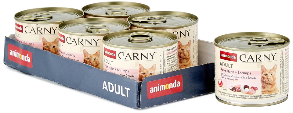 Carny Katzen Nassfutter Pute + Huhn + Shrimps 6 x 200g Katzen Nassfutter von ... - Bild 1 von 1