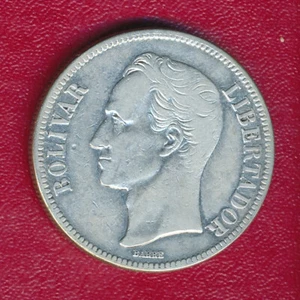 VENEZUELA 1935 BOLIVAR SILVER COIN **NICELY CIRCULATED** FREE SHIP!! - Picture 1 of 2
