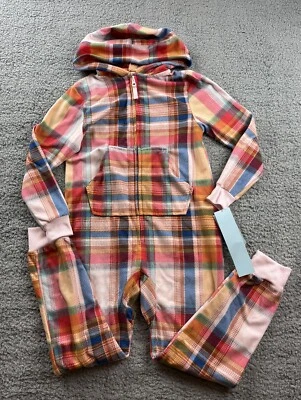 Conjunto de pijama de una pieza de traje de unión estampado con capucha talla mediana (8) Cat & Jack para niña Foto 1 de 4
