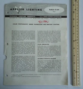Sylvania Lighting Products Applied Lighting Bulletin O-241 Color Photography - Picture 1 of 1