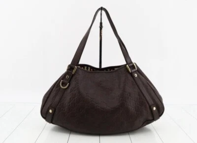 Bolsa de ombro Gucci Guccissima couro hobo marrom - Imagem 1 de 4