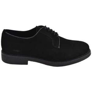 Stringata uomo liscia in vera pelle scamosciata nera fondo gomma ultraleggera li - Foto 1 di 9