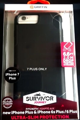 Griffin Survivor Journey Ultra Slim Case for iPhone 7 PLUS Black Deep Grey - Image 1 of 4