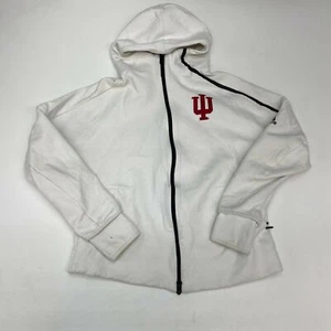 Adidas Indiana Hoosiers Zip Up Hooded Jacket Youth Large Long Sleeve White - Picture 1 of 8