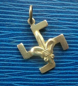 Pfadfinder Gold Abzeichen 9ct frühes Fylfot Danksabzeichen um 1910 keine Sterne - Bild 1 von 6