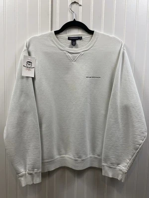 Sudadera Vintage Años 90 Club Monaco Cuello Redondo Talla Pequeña Blanca Mini Spellout Foto 1 de 4