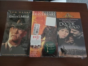 Factory Sealed 2 tape VHS lot Green Mile/Braveheart/Dr Zhivago - Picture 1 of 7