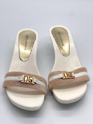 Sandalias Dolce & Gabbana Terrycloth Slide Kitten Tacón Talla 37 (US 6) Foto 1 de 4