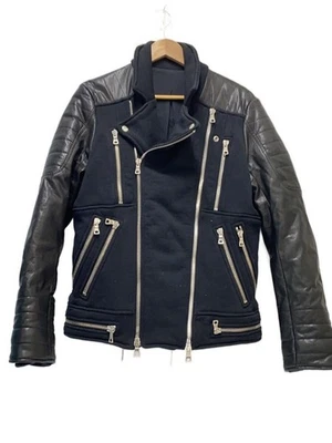BALMAIN кожаная куртка мульча молнии переключения всадников M шерсти б/у - Изображение 1 из 4