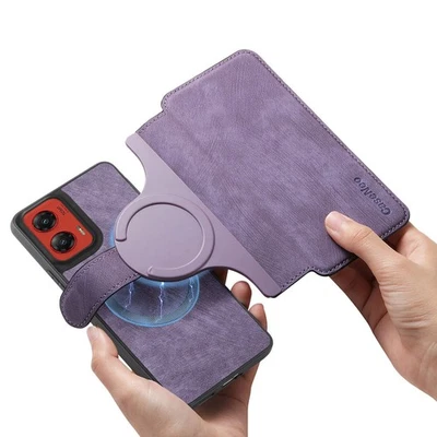 Funda de teléfono de cuero abatible tipo billetera de negocios para Motorola Moto G 5G 2024 2025 Edge 50 Foto 1 de 4