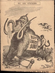 William Allen Rogers NY Herald 1918 Liberty bonds giornale cartone animato originale - Foto 1 di 1