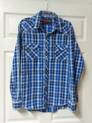 Camisa Vaquera Rock And Roll Western Grande Blanca Perla A Presión Vaquero Rodeo Para Hombres Foto 1 de 4