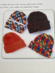 Easy Hat Child Size Crochet Pattern Card Page - Picture 1 of 3