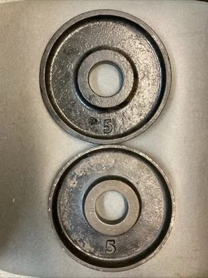 IVANKO M. SERIES 5lb OLYMPIC WEIGHT PLATES PairX2(VintageRare) - Image 1 of 4
