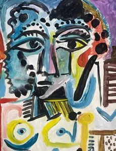 Picasso Pablo Paintings Woman Girl Portrait Rare Art Original on Paper A34 - Picture 1 of 9