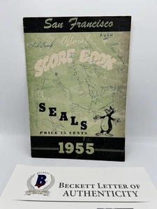 1955 SAN FRANCISCO SEALS Official Score Book Signed Multiple Signatures Beckett - Picture 1 of 3