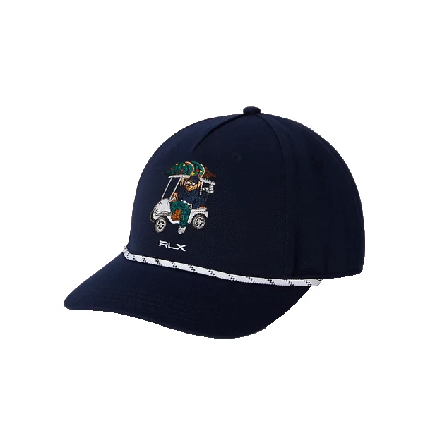 全新带标签 罕见 100% 正品 Ralph Lauren 高尔夫熊 RLX 通风海军帽/帽子 — 第 1/3 张图片