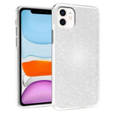 Custodia Brillantini Cover Glitter 3 in 1 per Apple Iphone 11 Argento - Immagine 1 di 4