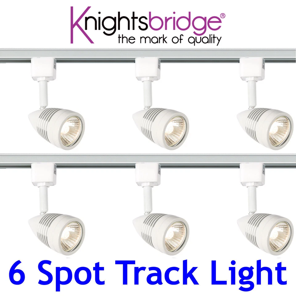 Knightsbridge Track Lighting Set 6x Spotlight 3m Meter LED Spot Light White