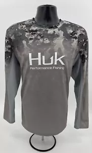Huk Icon X KC Refraction Shirt Grey Camo Fade L/S Angeln Herren Large L - Bild 1 von 9
