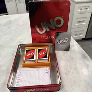 UNO Deluxe Toys R exclusivo de EE. UU. Mattel B0001 lata de colección juguetes raros completos - Imagen 1 de 3