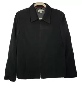 Women's Nordstrom Black Blazer Size 10 Full Zip - Picture 1 of 4