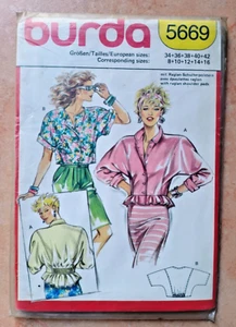 BURDA Modello vintage cucito Cartamodello 5669 Taglia 8-16 - Foto 1 di 2