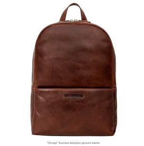Mochila de viaje para computadora portátil STILORD Mochila de negocios de cuero genuino Chicago - Imagen 1 de 14