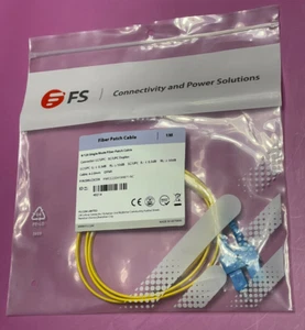 FS 9/125 Single Mode Fiber Patch Cable 1M - LC/UPC to SC/UPC Duplex - Picture 1 of 4