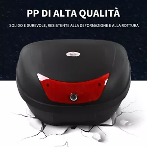 HOMCOM Bauletto Portaoggetti per Moto da 48L con Kit per Installazione e 2 Chiav - Foto 1 di 1
