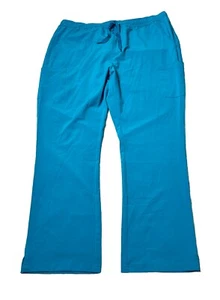 ADAR Men's Size 2XL Slim Leg Cargo Scrub Medical Pants A6106 Teal Blue - Picture 1 of 11
