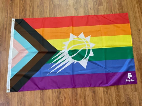 Phoenix Suns Gay Pride NBA BASKETBALL SUPER AWESOME LGBTQIA Fan Cave Banner Flag Cover