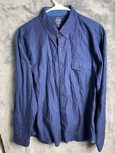 J.Crew Men's Indigo-Dyed BUTTON UP Blue 100% Cotton shirt sz L - Picture 1 of 11
