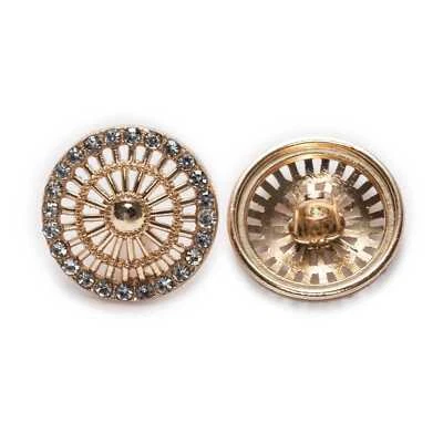 5pcs Round Shiny Metal Buttons for Clothing Repair Sewing Handmade Decor 18mm - Image 1 of 3