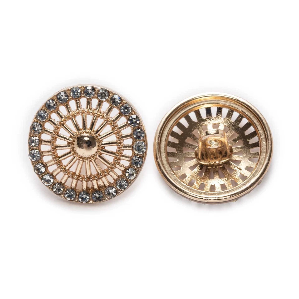 5pcs Round Shiny Metal Buttons for Clothing Repair Sewing Handmade Decor 18mm - Image 1 of 3