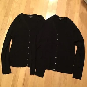 Ann Taylor Womens LOT OF 2 Extra Large XL Black Cardigan Workwear Office Teacher - Picture 1 of 6