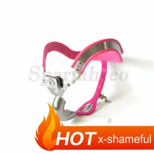 Stainless Steel Male Chastity Belt Lock Cage Device Plugs Adjustable Restraint - Picture 1 of 30