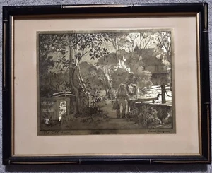 2 Gold Foil Prints. The Old Farm/Old Nantucket by Lionel Barrymore Framed/Matted - Picture 1 of 12