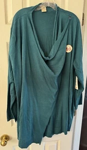 🌵🌵Faded Glory Teal Front Drape Cardigan Size 4X(26W-28W)🌵🌵 - Picture 1 of 6