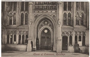 Antique B&W Postcard British House of Commons Entrance #1131 - Picture 1 of 2