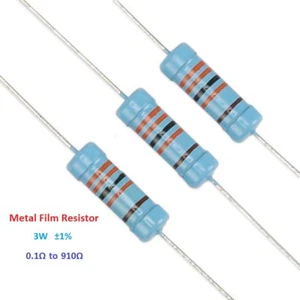 Brandneu! 3 W Power Metall Film Widerstand TOL ±1 % 0,1 Ohm bis 910 Ohm - Bild 1 von 4