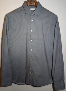 J Lindeberg Ward Shirt Dark Navy Button Up Casual Pattern Men's Size Large - Picture 1 of 8
