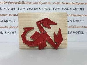 ABARTH Scorpio RED Brand Coat of Arms Emblem Logo - 7cm x 6cm Metal - Picture 1 of 2