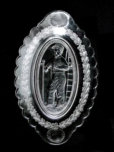 Plato pequeño ovalado EAPG de vidrio antiguo ADAMS OPERA Cabin Boy ACTRIZ 1880s - Imagen 1 de 7