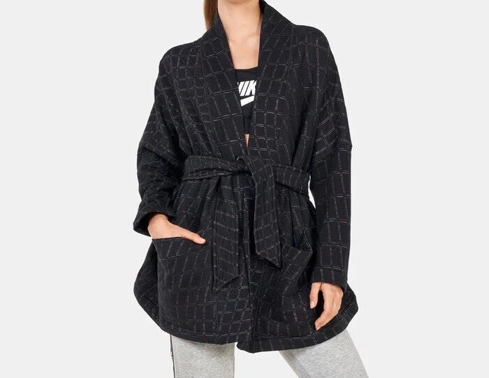 Nike Yoga Therma-Fit Luxe Wrap Top/Cardigan REVERSIBLE DX6375-010 Black 1X