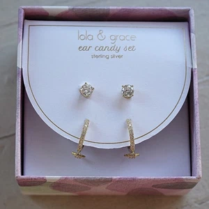 Neu in Box - Lola & Grace Ohr Süßigkeiten Set - Sterlingsilber + Strass Stern - Bild 1 von 5